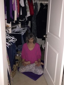 Sandra in her closet.